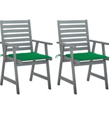 VidaXL Tuinstoelen 2 st met kussens massief acaciahout