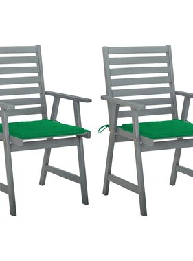 VidaXL Tuinstoelen 2 st met kussens massief acaciahout