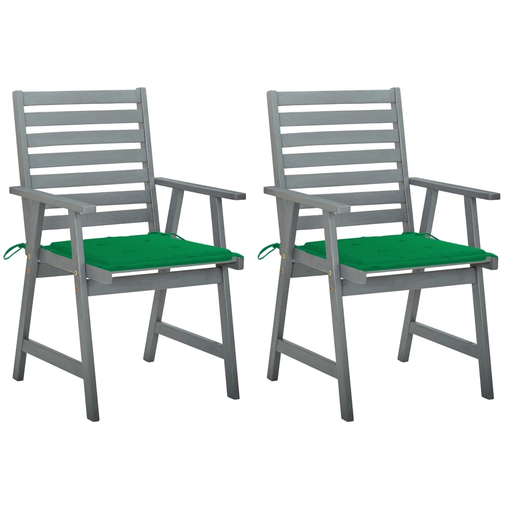 VidaXL Tuinstoelen 2 st met kussens massief acaciahout