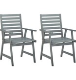 VidaXL Tuinstoelen 2 st met kussens massief acaciahout