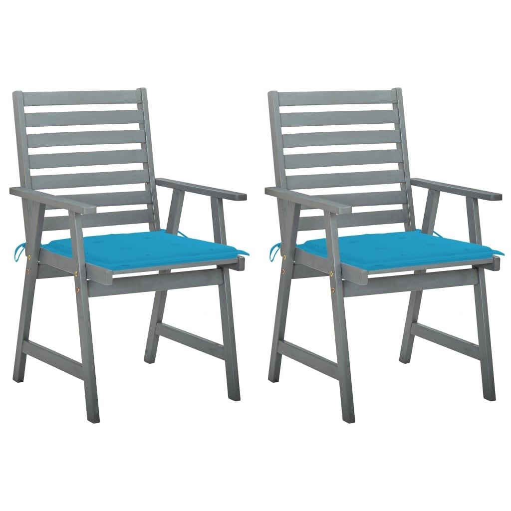 VidaXL Tuinstoelen 2 st met kussens massief acaciahout