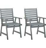 VidaXL Tuinstoelen 2 st met kussens massief acaciahout