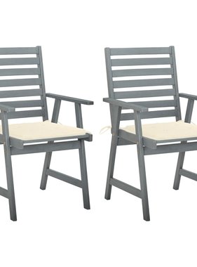 VidaXL Tuinstoelen 2 st met kussens massief acaciahout