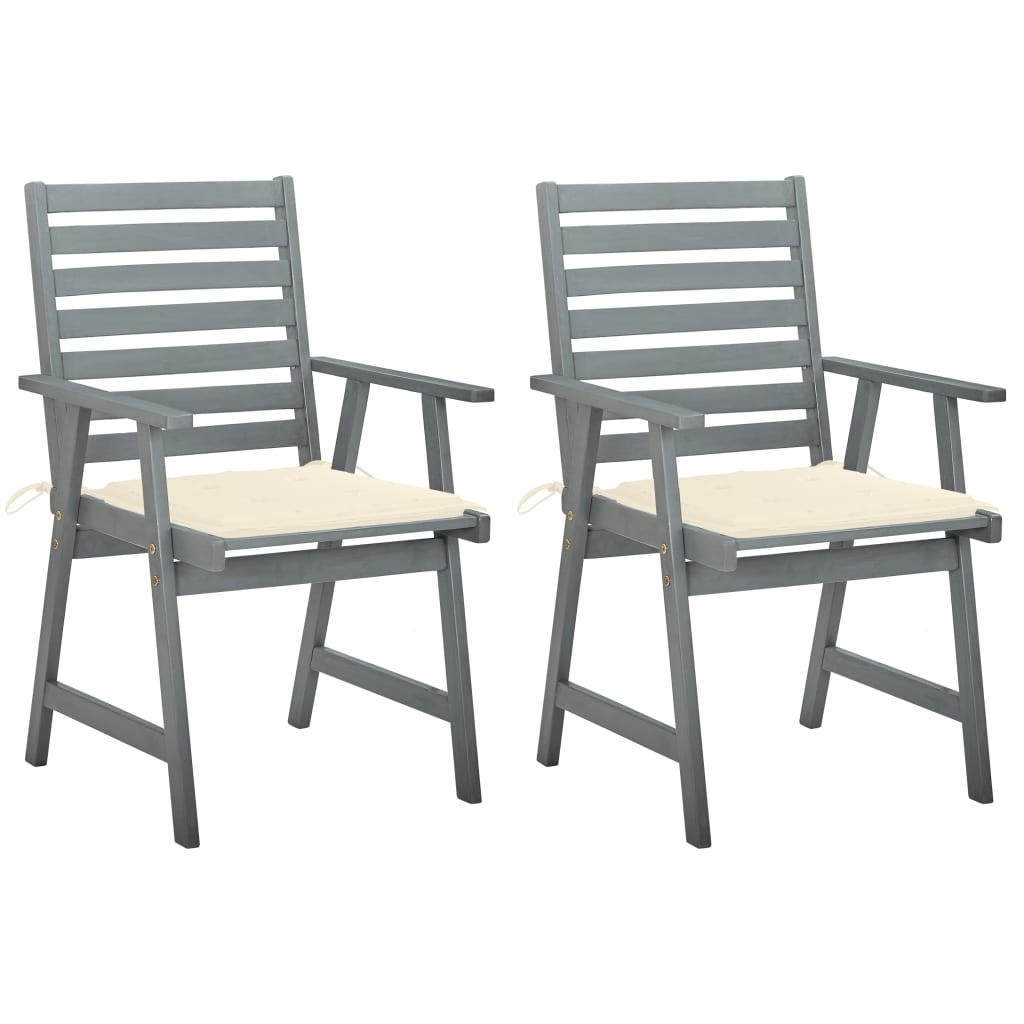 VidaXL Tuinstoelen 2 st met kussens massief acaciahout