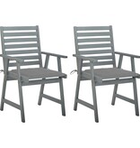 VidaXL Tuinstoelen 2 st met kussens massief acaciahout