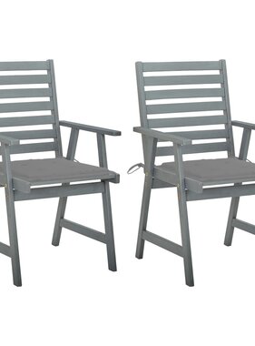 VidaXL Tuinstoelen 2 st met kussens massief acaciahout