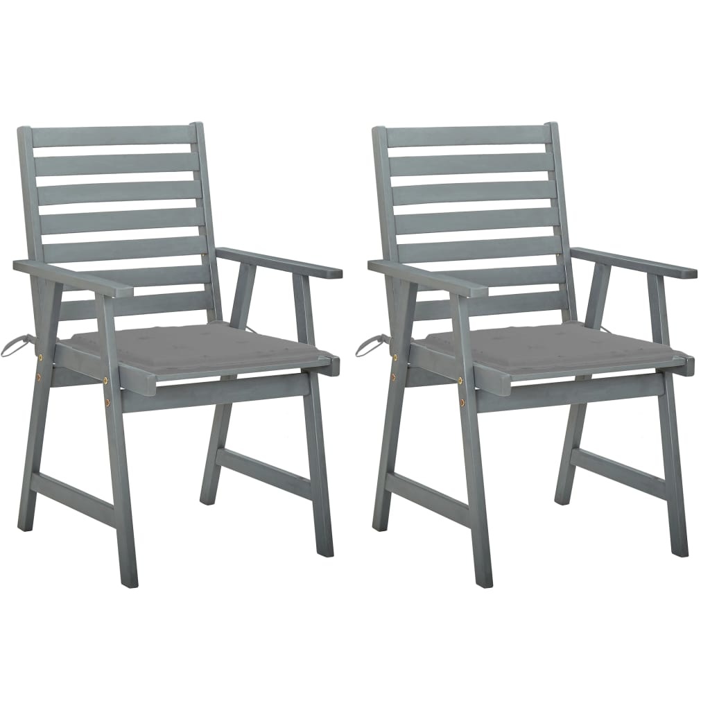VidaXL Tuinstoelen 2 st met kussens massief acaciahout
