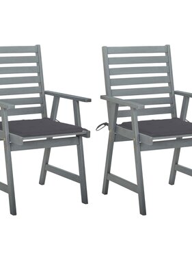 VidaXL Tuinstoelen 2 st met kussens massief acaciahout