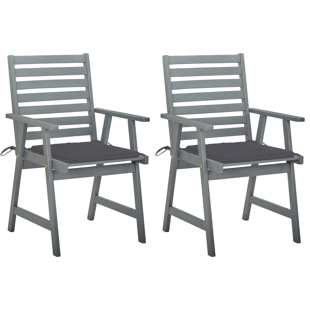 VidaXL Tuinstoelen 2 st met kussens massief acaciahout