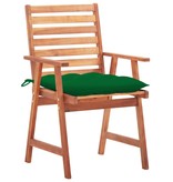 VidaXL Tuinstoelen 3 st met kussens massief acaciahout