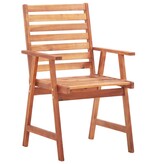 VidaXL Tuinstoelen 3 st met kussens massief acaciahout