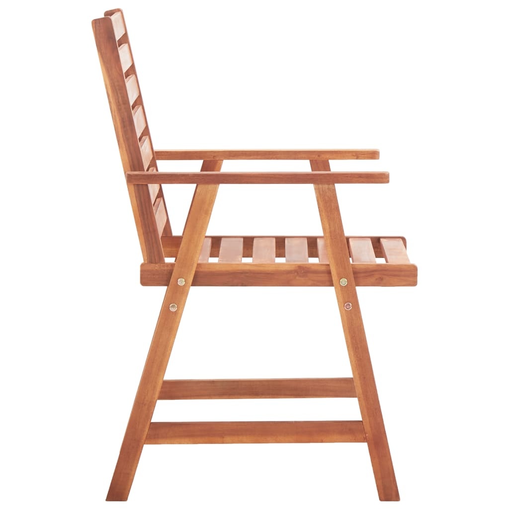 VidaXL Tuinstoelen 3 st met kussens massief acaciahout