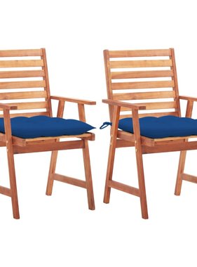 VidaXL Tuinstoelen 2 st met kussens massief acaciahout