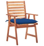 VidaXL Tuinstoelen 2 st met kussens massief acaciahout