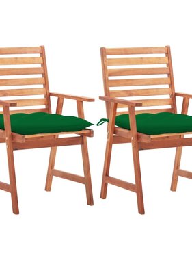 VidaXL Tuinstoelen 2 st met kussens massief acaciahout