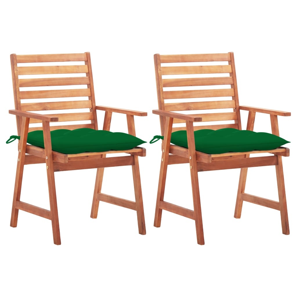 VidaXL Tuinstoelen 2 st met kussens massief acaciahout