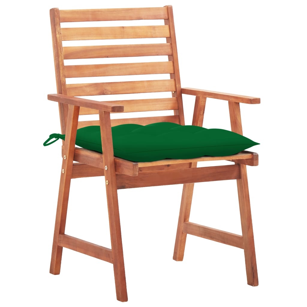 VidaXL Tuinstoelen 2 st met kussens massief acaciahout