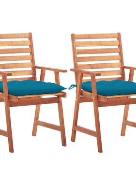 VidaXL Tuinstoelen 2 st met kussens massief acaciahout