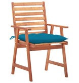 VidaXL Tuinstoelen 2 st met kussens massief acaciahout