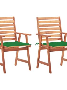 VidaXL Tuinstoelen 2 st met kussens massief acaciahout