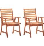 VidaXL Tuinstoelen 2 st met kussens massief acaciahout