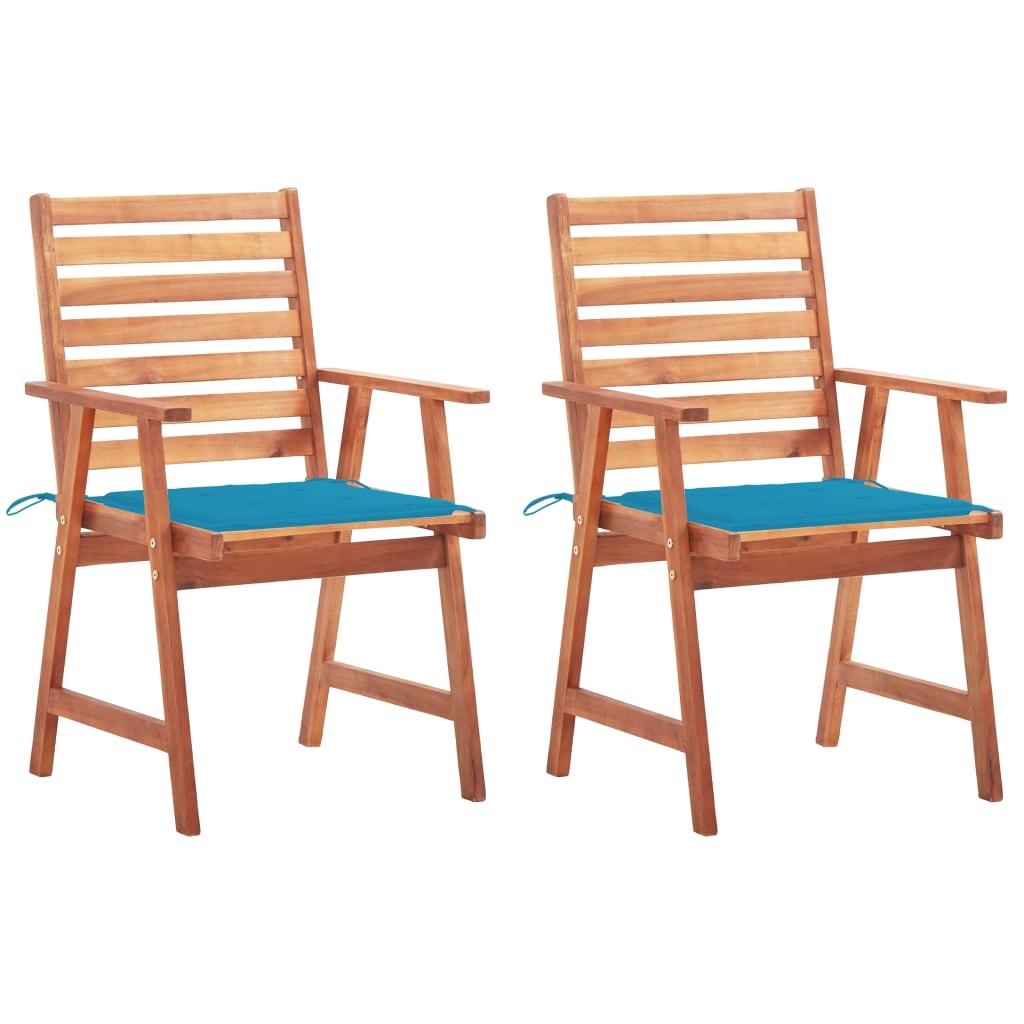 VidaXL Tuinstoelen 2 st met kussens massief acaciahout