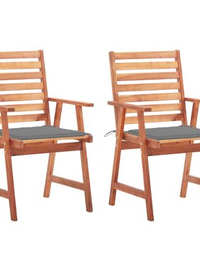 VidaXL Tuinstoelen 2 st met kussens massief acaciahout