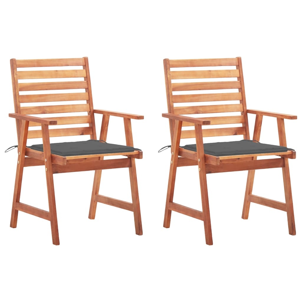VidaXL Tuinstoelen 2 st met kussens massief acaciahout