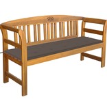 VidaXL Tuinbank met kussen 157 cm massief acaciahout