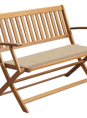 VidaXL Tuinbank met kussen 120 cm massief acaciahout