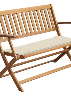 VidaXL Tuinbank met kussen 120 cm massief acaciahout