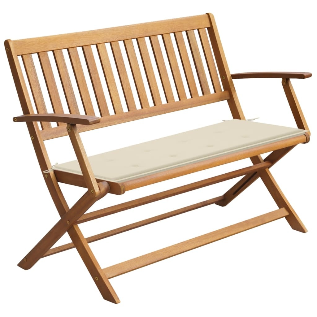 VidaXL Tuinbank met kussen 120 cm massief acaciahout