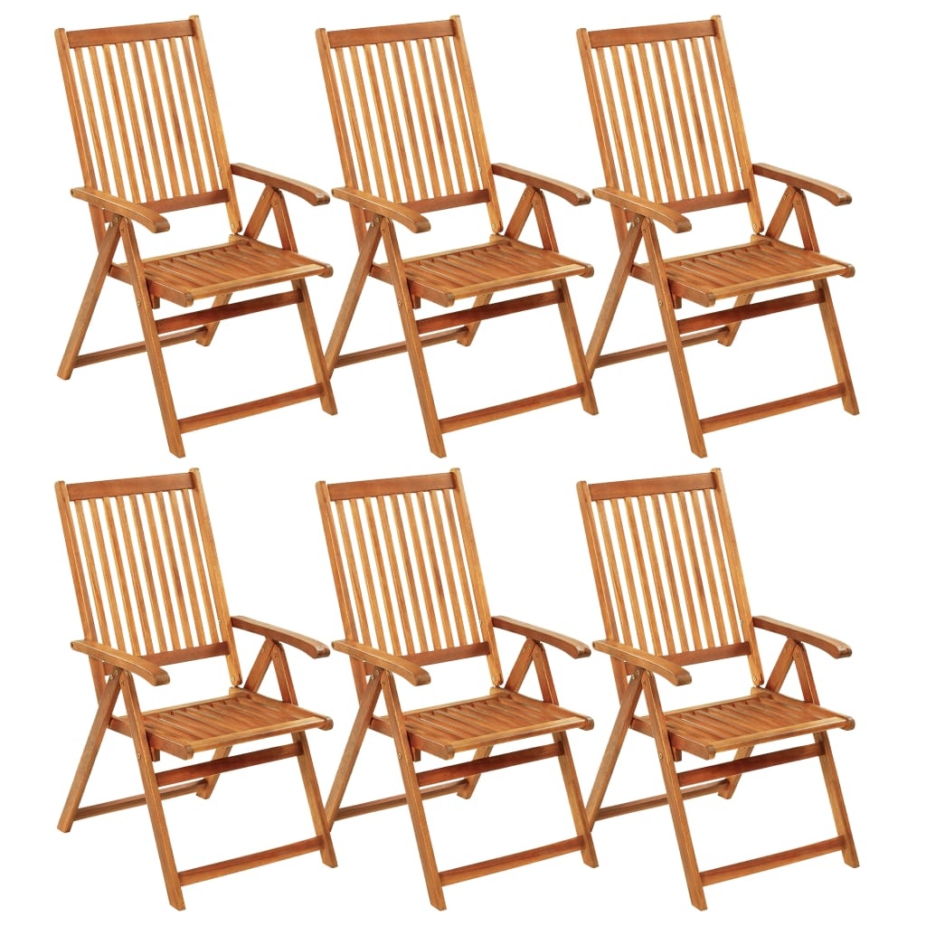 VidaXL Tuinstoelen inklapbaar 6 st met kussens massief acaciahout