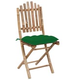 VidaXL Tuinstoelen 2 st inklapbaar met kussens bamboe