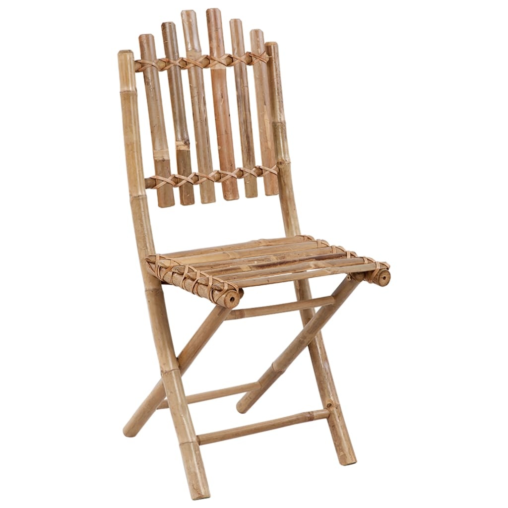 VidaXL Tuinstoelen 2 st inklapbaar met kussens bamboe