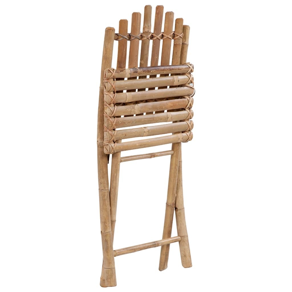 VidaXL Tuinstoelen 2 st inklapbaar met kussens bamboe