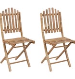 VidaXL Tuinstoelen 2 st inklapbaar met kussens bamboe