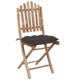 VidaXL 5-delige Tuinset inklapbaar met kussens bamboe