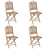 VidaXL 5-delige Tuinset inklapbaar met kussens bamboe