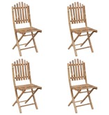 VidaXL 5-delige Tuinset inklapbaar met kussens bamboe