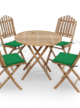 VidaXL 5-delige Tuinset inklapbaar met kussens bamboe