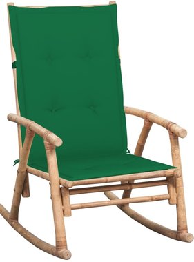VidaXL Schommelstoel met kussen bamboe