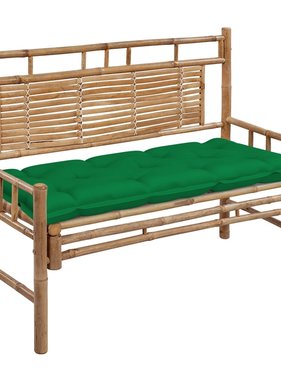 VidaXL Tuinbank met kussen 120 cm bamboe