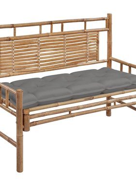 VidaXL Tuinbank met kussen 120 cm bamboe