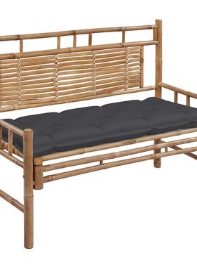 VidaXL Tuinbank met kussen 120 cm bamboe