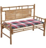 VidaXL Tuinbank met kussen 120 cm bamboe