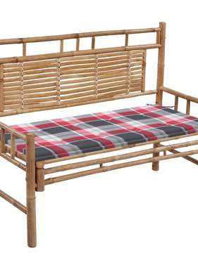 VidaXL Tuinbank met kussen 120 cm bamboe