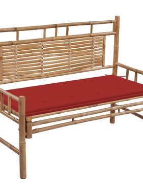 VidaXL Tuinbank met kussen 120 cm bamboe