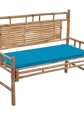 VidaXL Tuinbank met kussen 120 cm bamboe