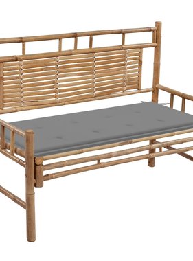 VidaXL Tuinbank met kussen 120 cm bamboe